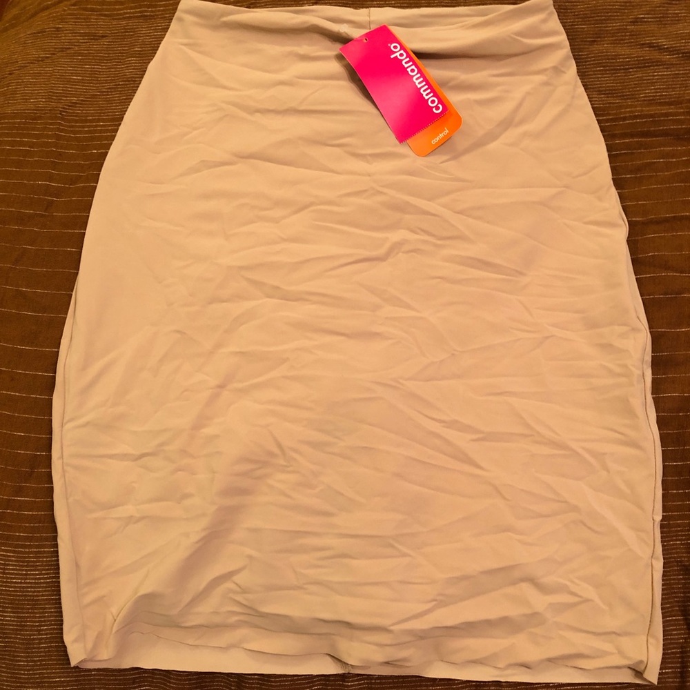 Commando half slip with control short